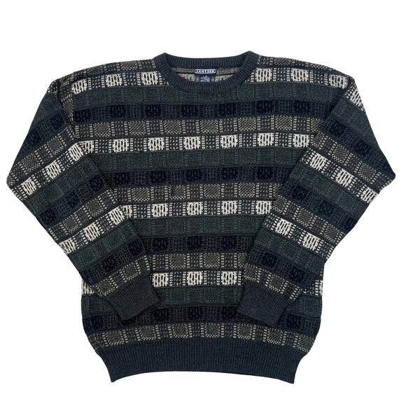 Vintage Men's Jantzen 100% Acrylic Patterned Pullover Crewneck Sweater (Sz L) - Picture 1 of 10